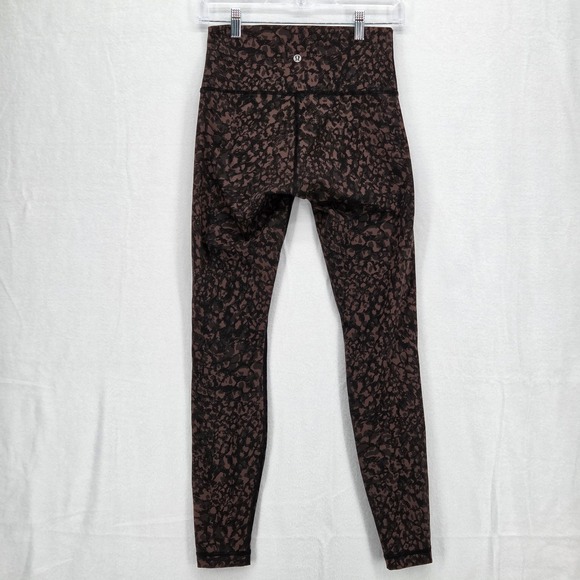 Lululemon Women 6 Wunder Under High-Rise Tight 28" Full-On Luxtreme Camo Brown - Picture 3 of 6
